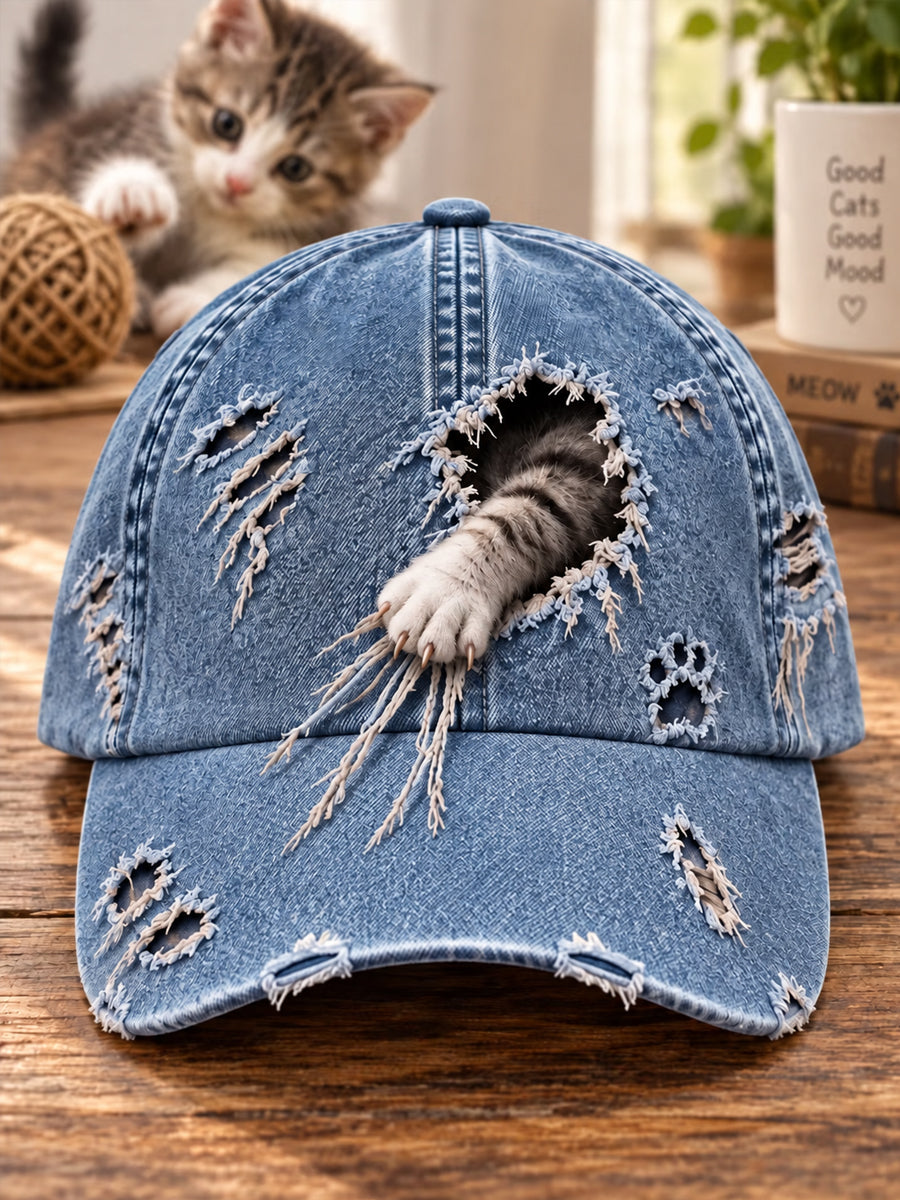 Unisex Cute Cat Art Design Print Hat