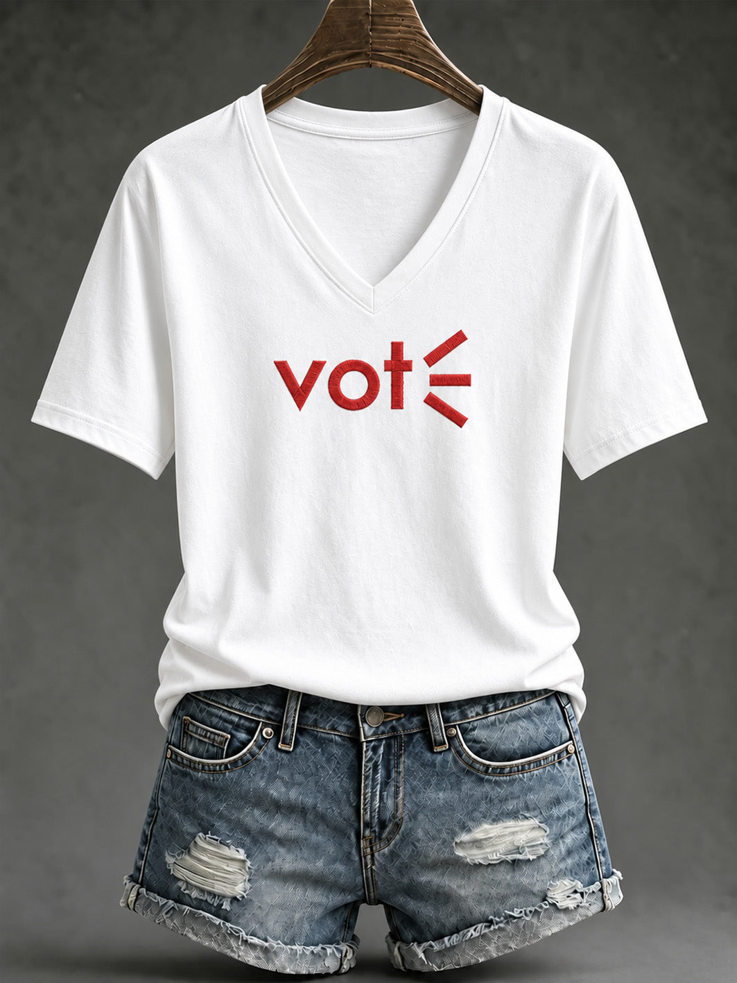 Women's VOTE pattern short-sleeved T-shirt