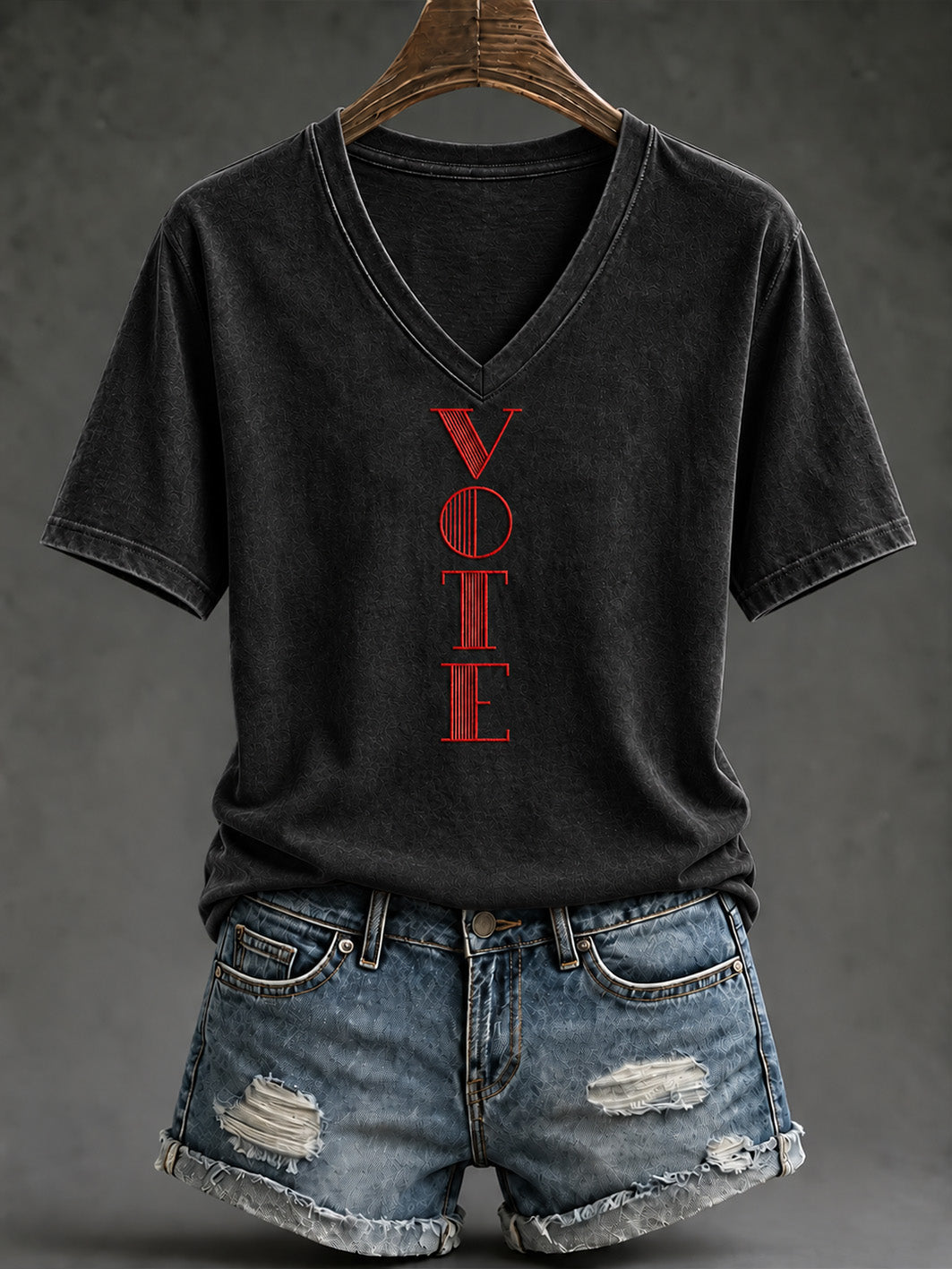 Women's VOTE pattern short-sleeved T-shirt