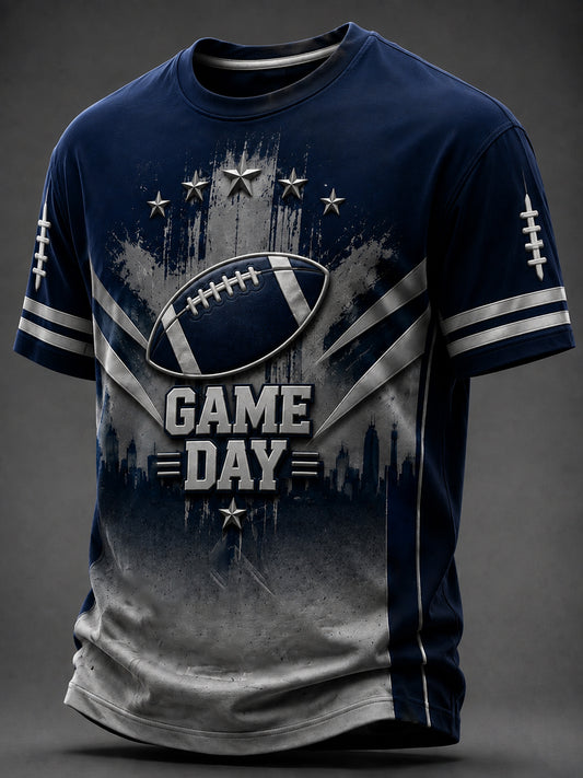Men's   Football Printed T-shirt