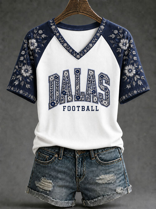 Women's Game Day Football Printed Casual T-Shirt
