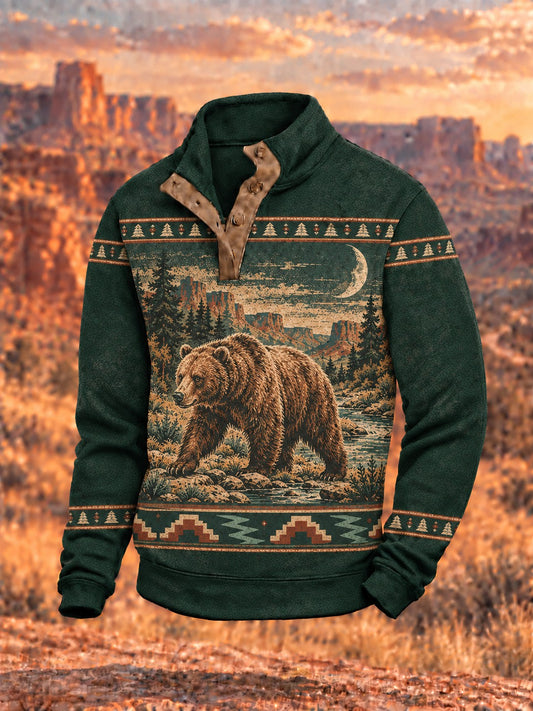 Men's Retro Western Printed Sweatshirt