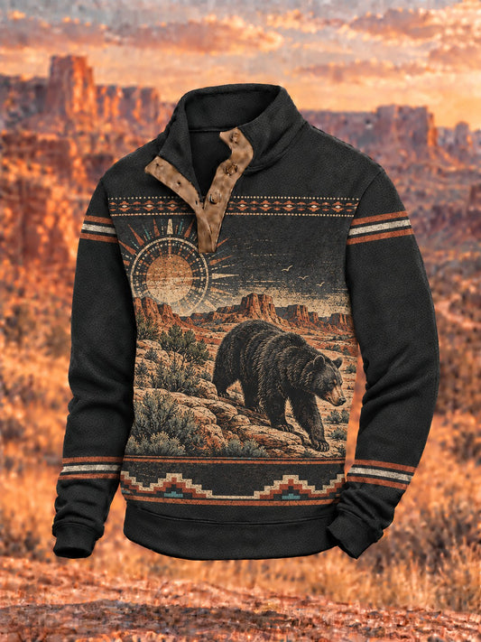 Men's Retro Western Printed Sweatshirt