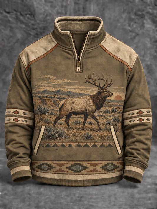 Men's Retro Western Printed Sweatshirt