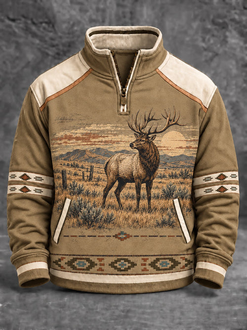 Men's Retro Western Printed Sweatshirt