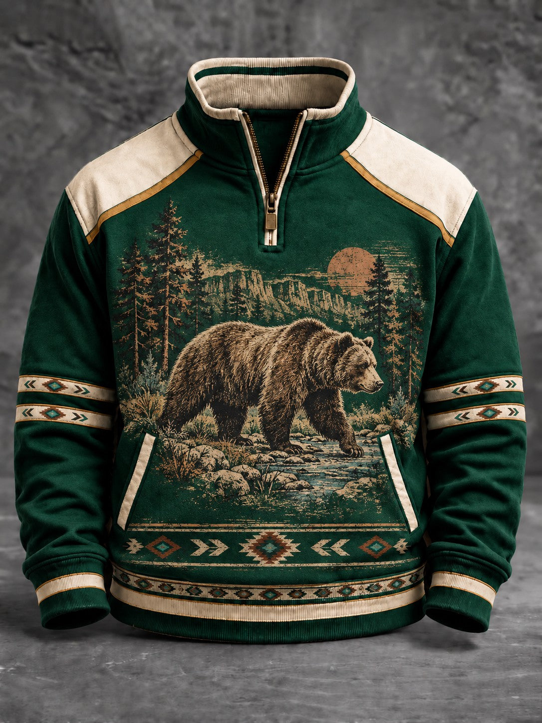 Men's Retro Western Printed Sweatshirt