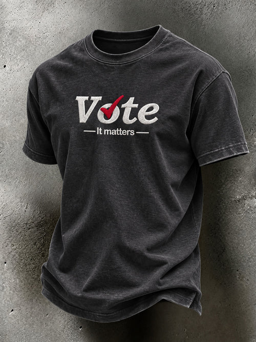 Men's VOTE pattern short sleeves t-shirt