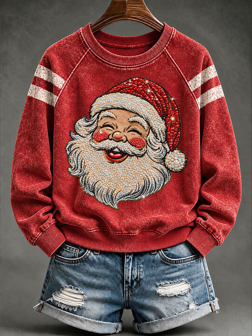 Women's Christmas Santa Print Sweatshirt