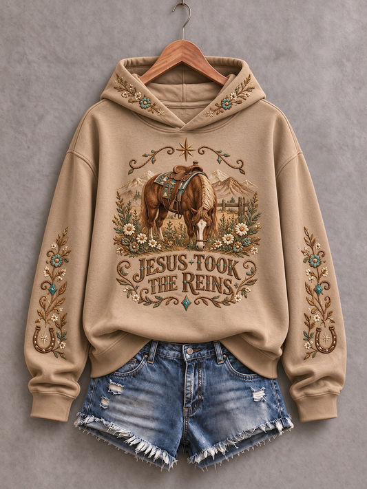 Women's Western Faith Lover Printed Regular Sweatshirt