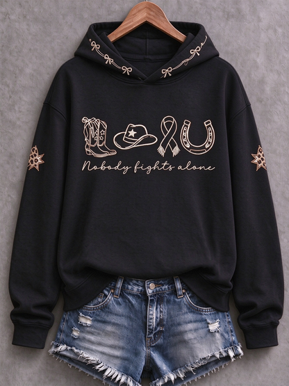 Women's Western-style breast cancer Printed Regular Sweatshirt