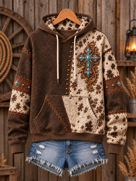 Women's Christian Cross Print Hoodie