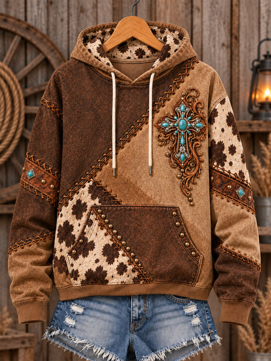 Women's Christian Cross Print Hoodie