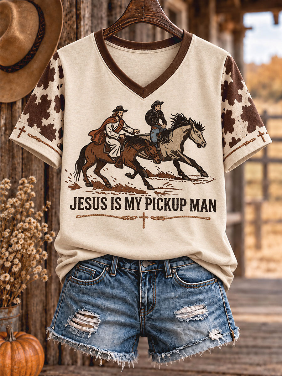 Women's Westren Faith Lover Art Printed T-shirt