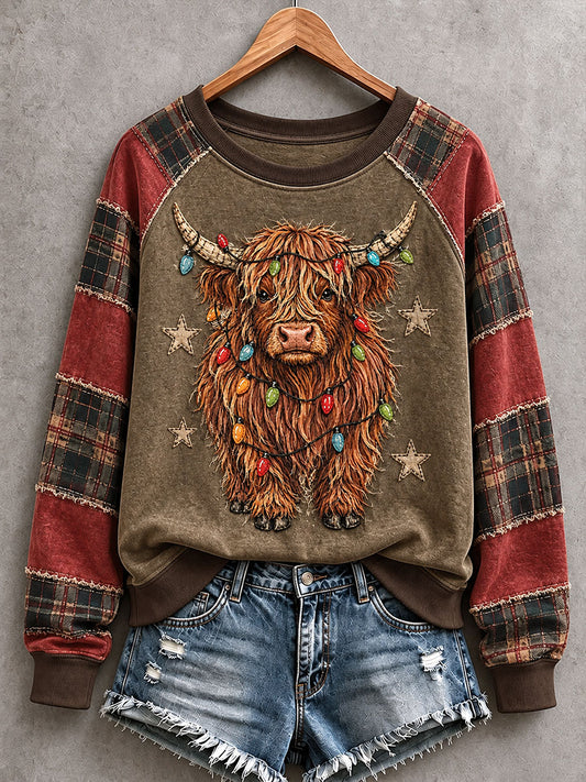 Women's Vintage Highland Cow Sweatshirt