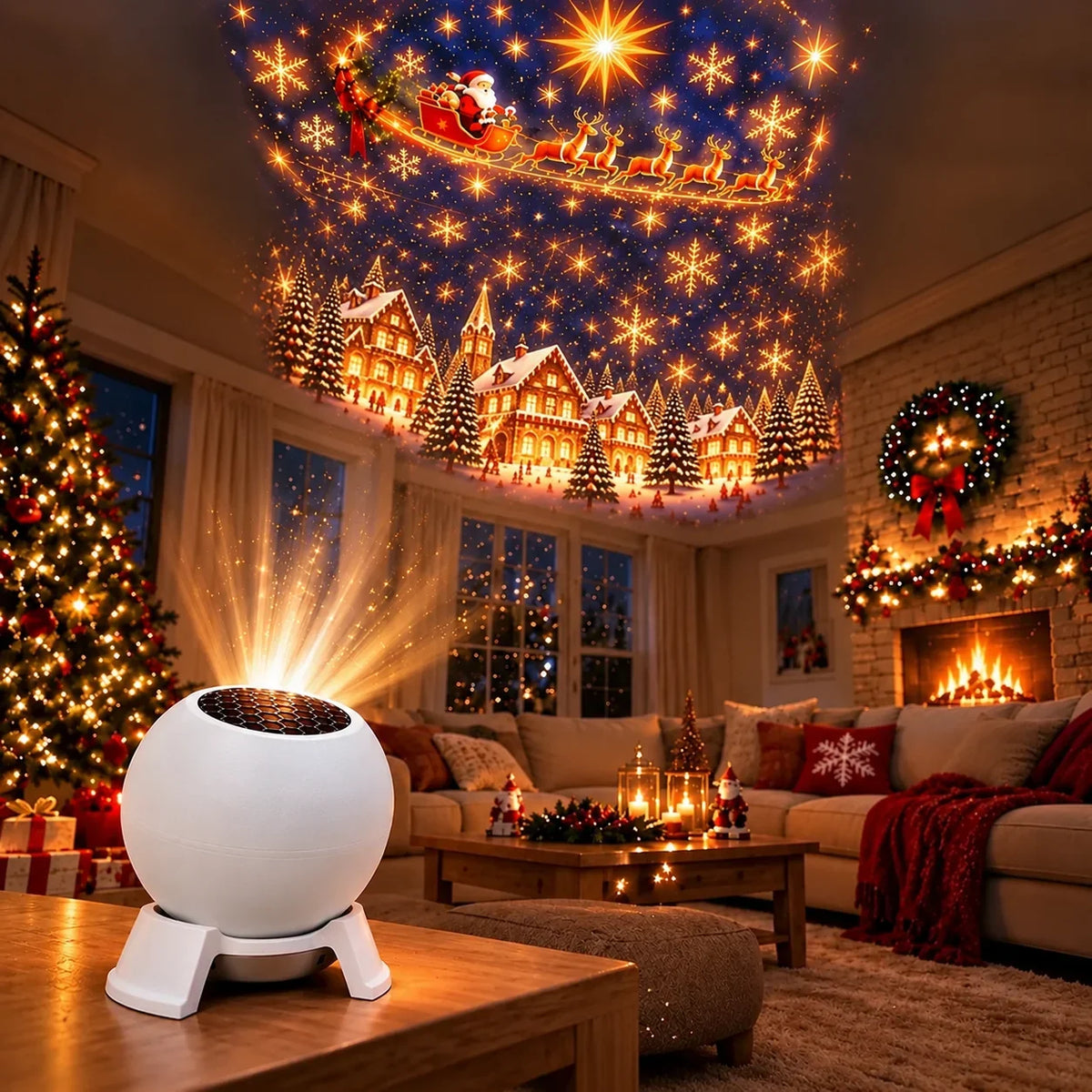 🎁 Turn Any Room Into a Christmas Wonderland – Holiday Projection Night Light