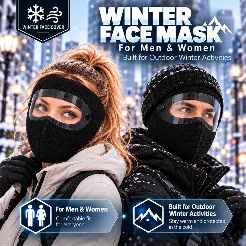 Winter Face Mask with Detachable Goggles, Windproof Thermal Fleece Lined Full Face Cover e🥽