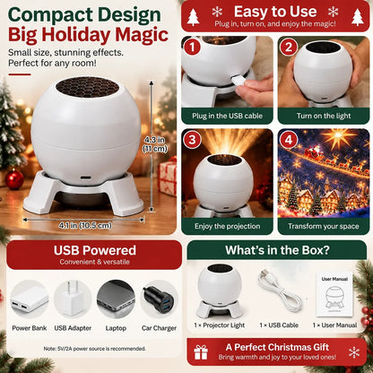 🎁 Turn Any Room Into a Christmas Wonderland – Holiday Projection Night Light
