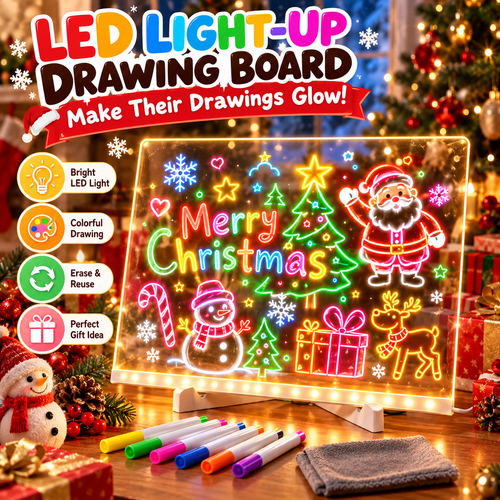 🎨 LED Light-Up Drawing Board for Kids a?? Reusable Glow Art Kit