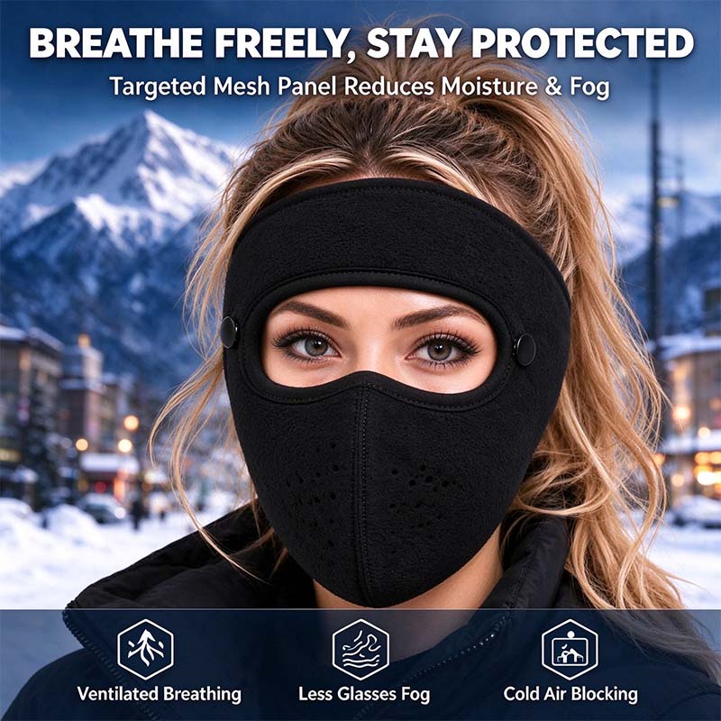 Winter Face Mask with Detachable Goggles, Windproof Thermal Fleece Lined Full Face Cover e🥽