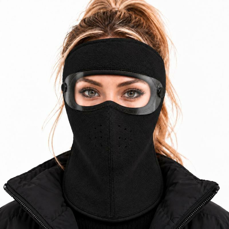 Winter Face Mask with Detachable Goggles, Windproof Thermal Fleece Lined Full Face Cover e🥽