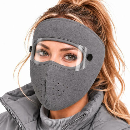 Winter Face Mask with Detachable Goggles, Windproof Thermal Fleece Lined Full Face Cover e🥽