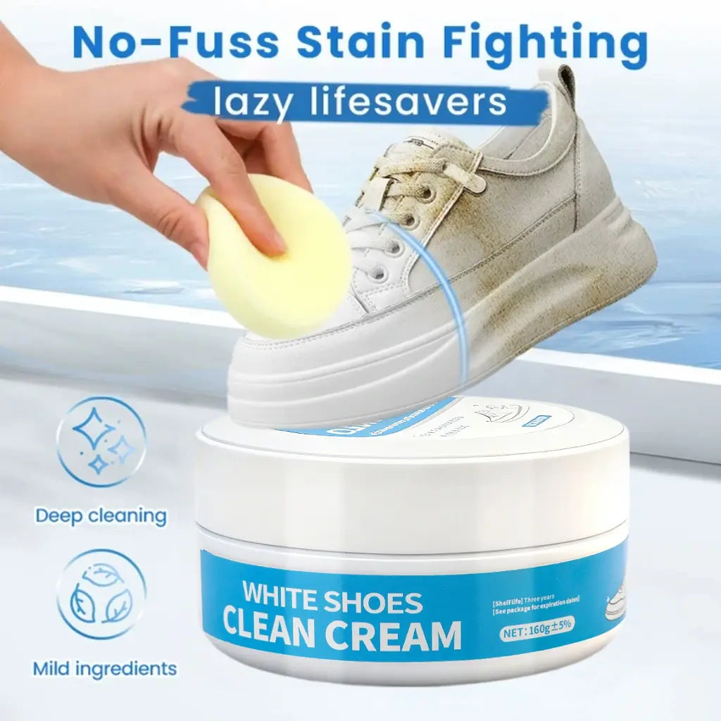 🔥Only $10.99 each!👟White Shoe Cleaning Cream | Waterless Stain Remover with Sponge